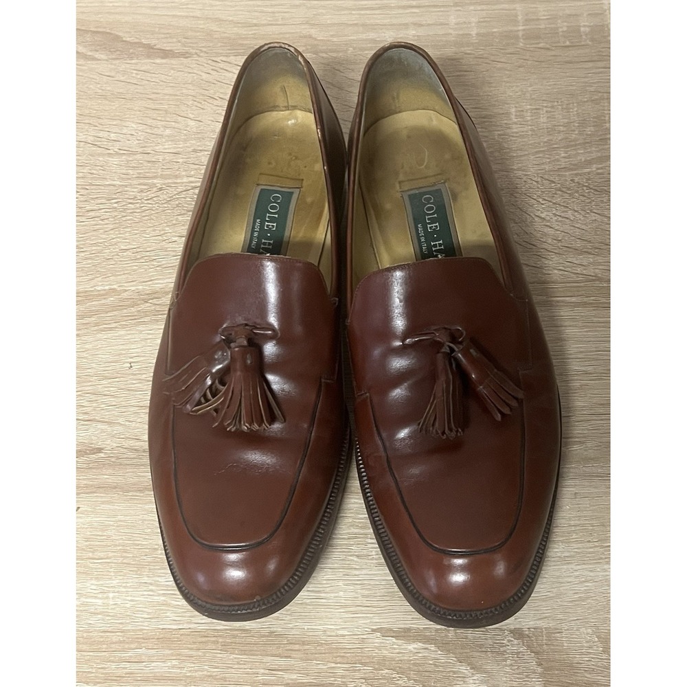 Cole Haan Shoes Mens Size 9.5 M Brown Leather Tassel Loafers Slip On Dress 11508